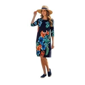 Tommy Bahama Tropical 3/4 Sleeve Shift Dress Size Small